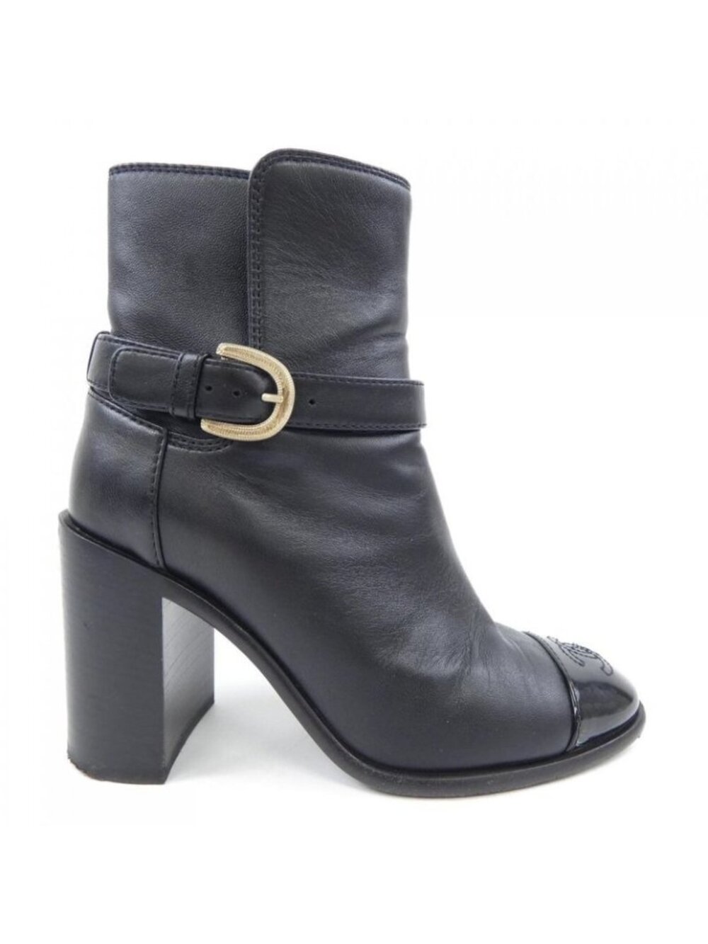 Chanel Size 35 Patent Black Boots - Picture 1 of 7